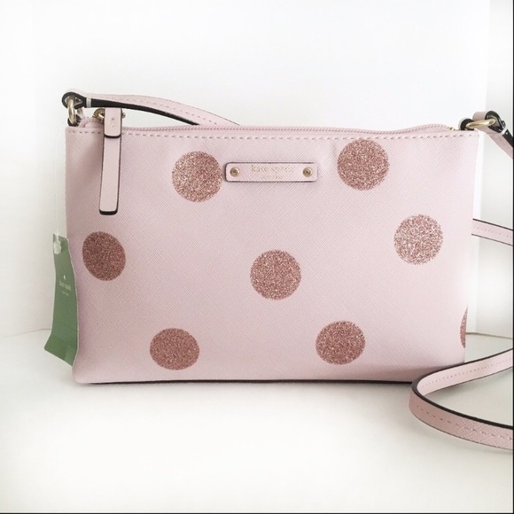 Kate Spade Ramey Crossbody Bag ~ Pink Glitter Dots - Picture 2 of 8